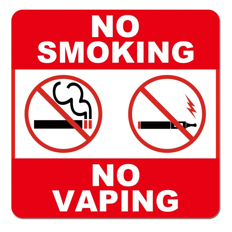 ICObuty No Smoking No Vaping Sticker 6 x 6" Vinyl Laminated for Ultimate Protection Durability Self Adhesive Decal UV Protected (Red) - Image 2
